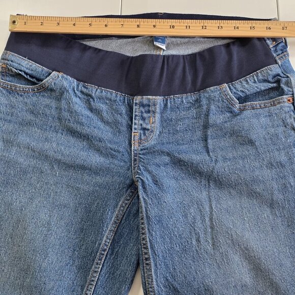Old Navy Maternity Jean Women 10 / 10L Blue Taper High Rise Cropped Cotton Denim - Picture 4 of 16